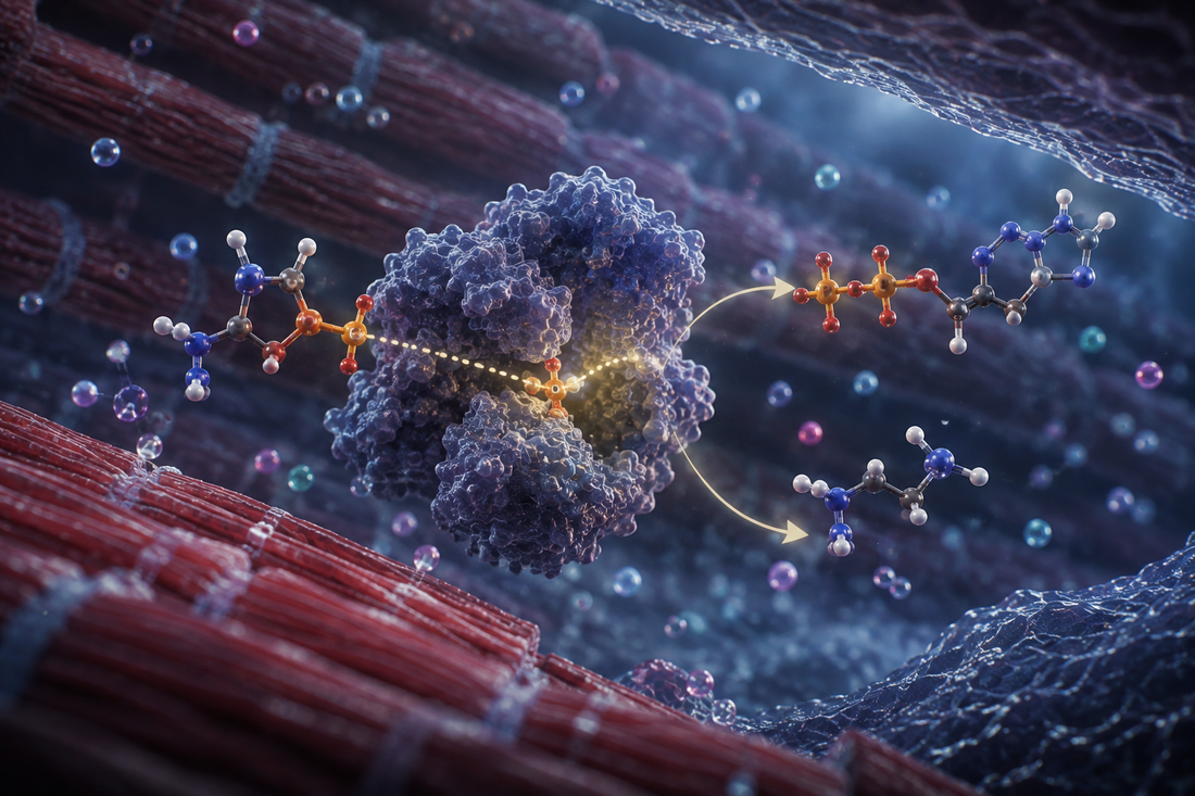 Creatine molecular interaction — phosphocreatine energy system