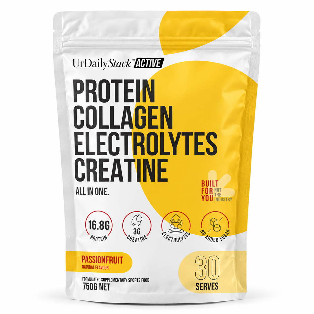 UrDailyStack Active - Collagen Protein, Electrolytes & Creatine in one powder.