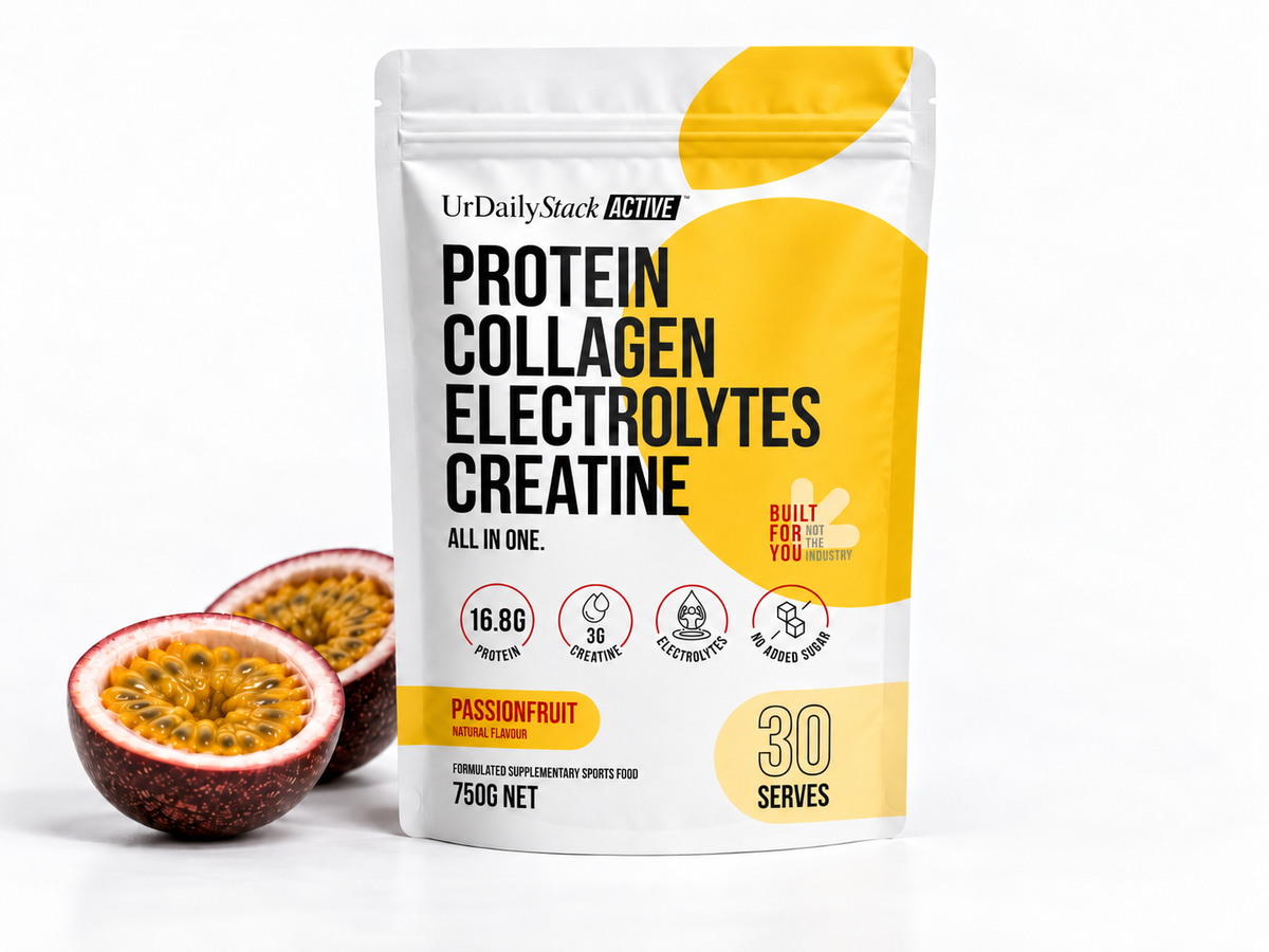 UrDailyStack Active - Collagen Protein, Electrolytes & Creatine in one powder.