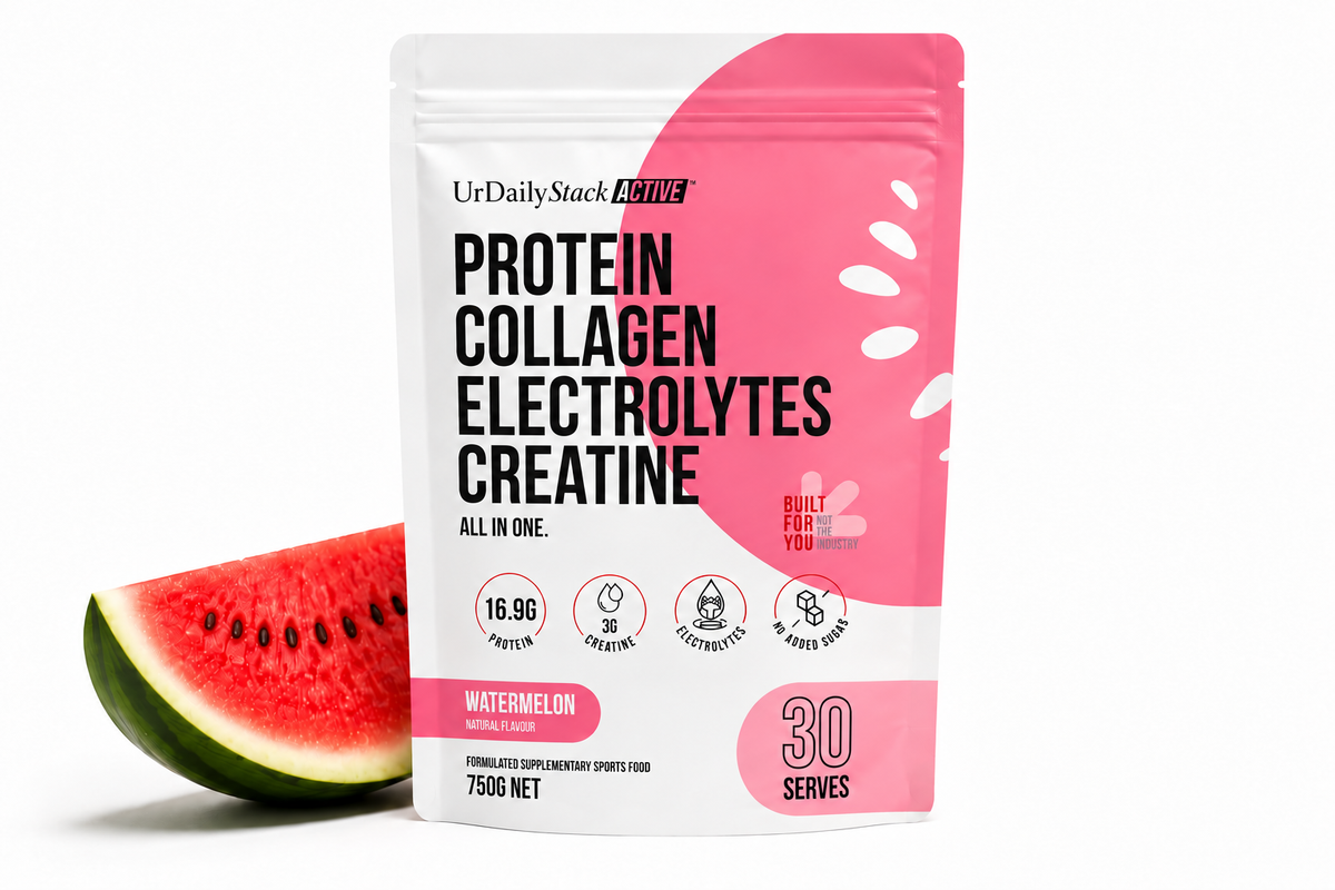 UrDailyStack Active - Collagen Protein, Electrolytes & Creatine in one powder.